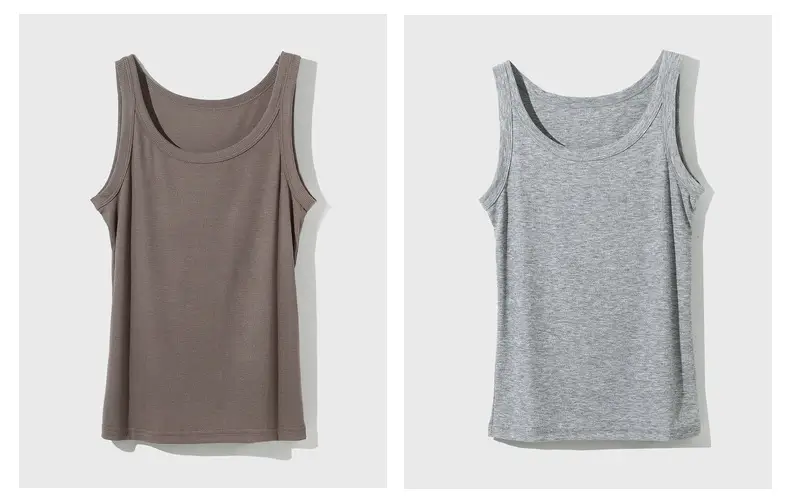 Women's Black Sleeveless Cotton Camisole Slim Fit — feature 7