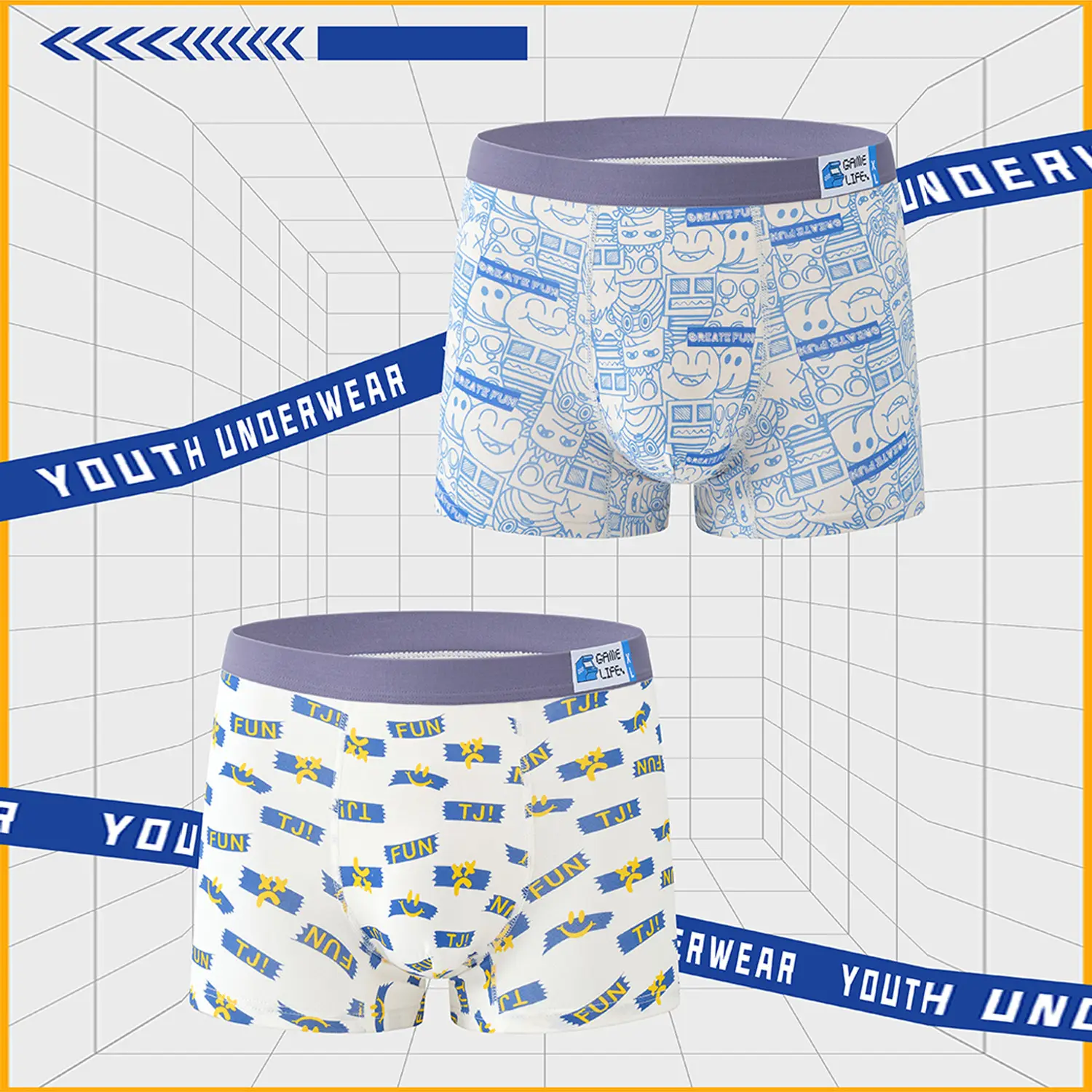 Men's All-Cotton Boxer Briefs with Trendy Prints - Image 4