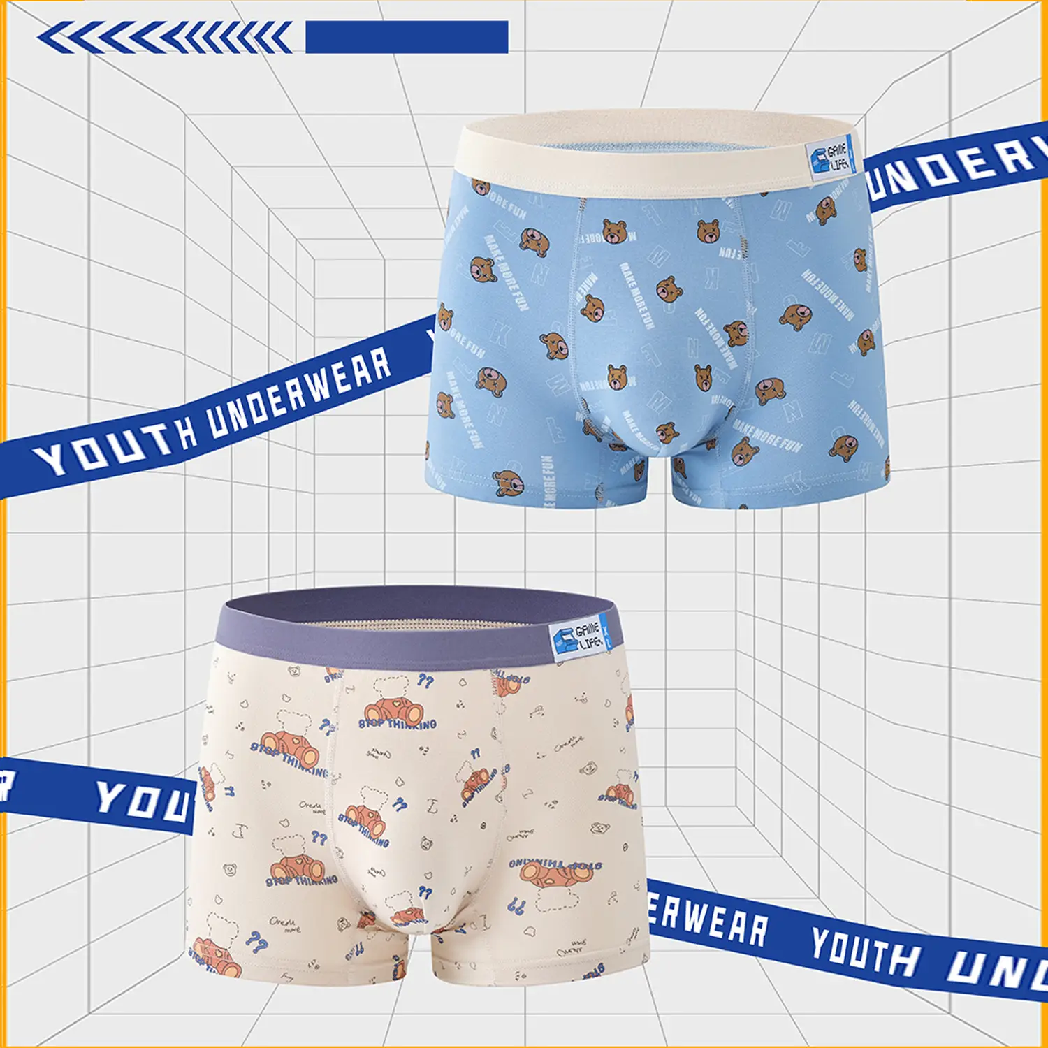 Men's All-Cotton Boxer Briefs with Trendy Prints - Image 6