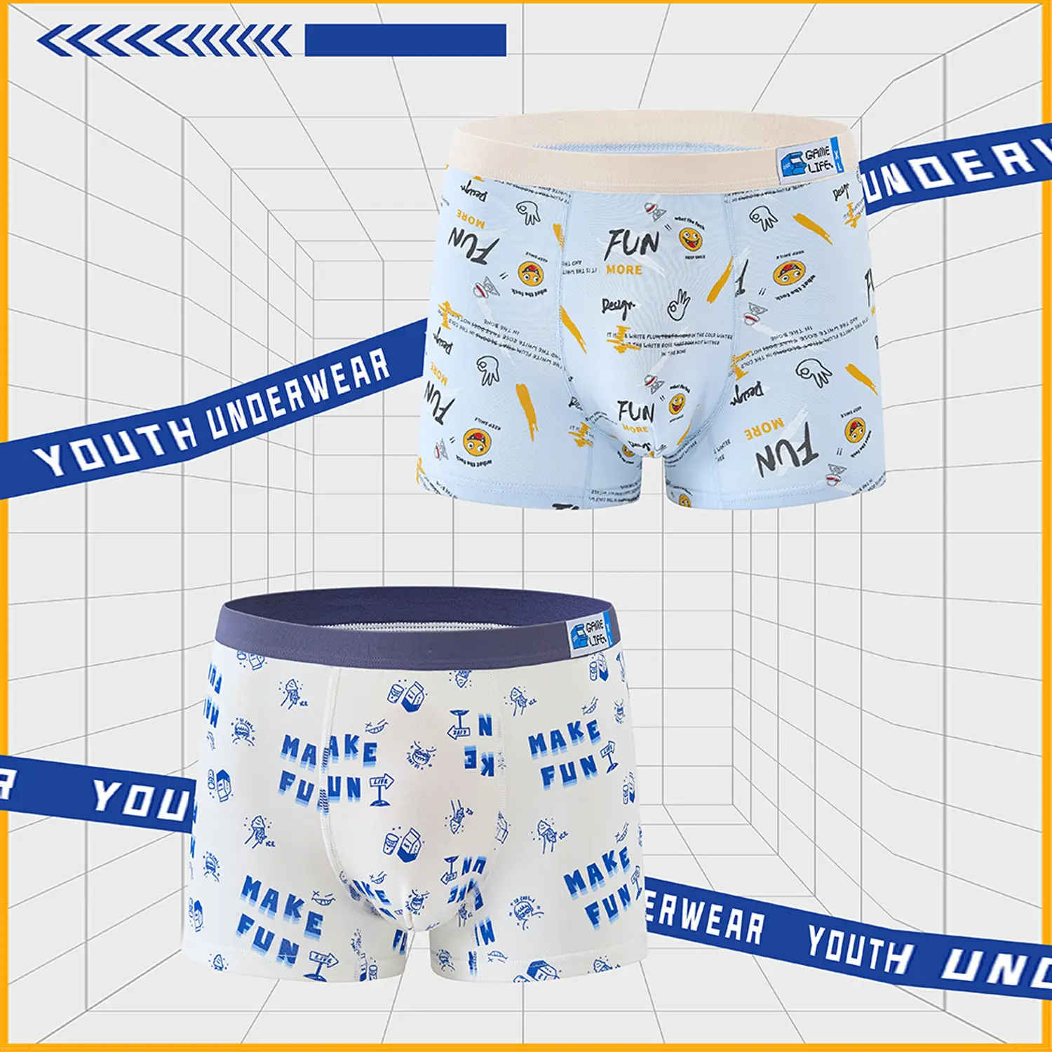 Men's All-Cotton Boxer Briefs with Trendy Prints - Image 7