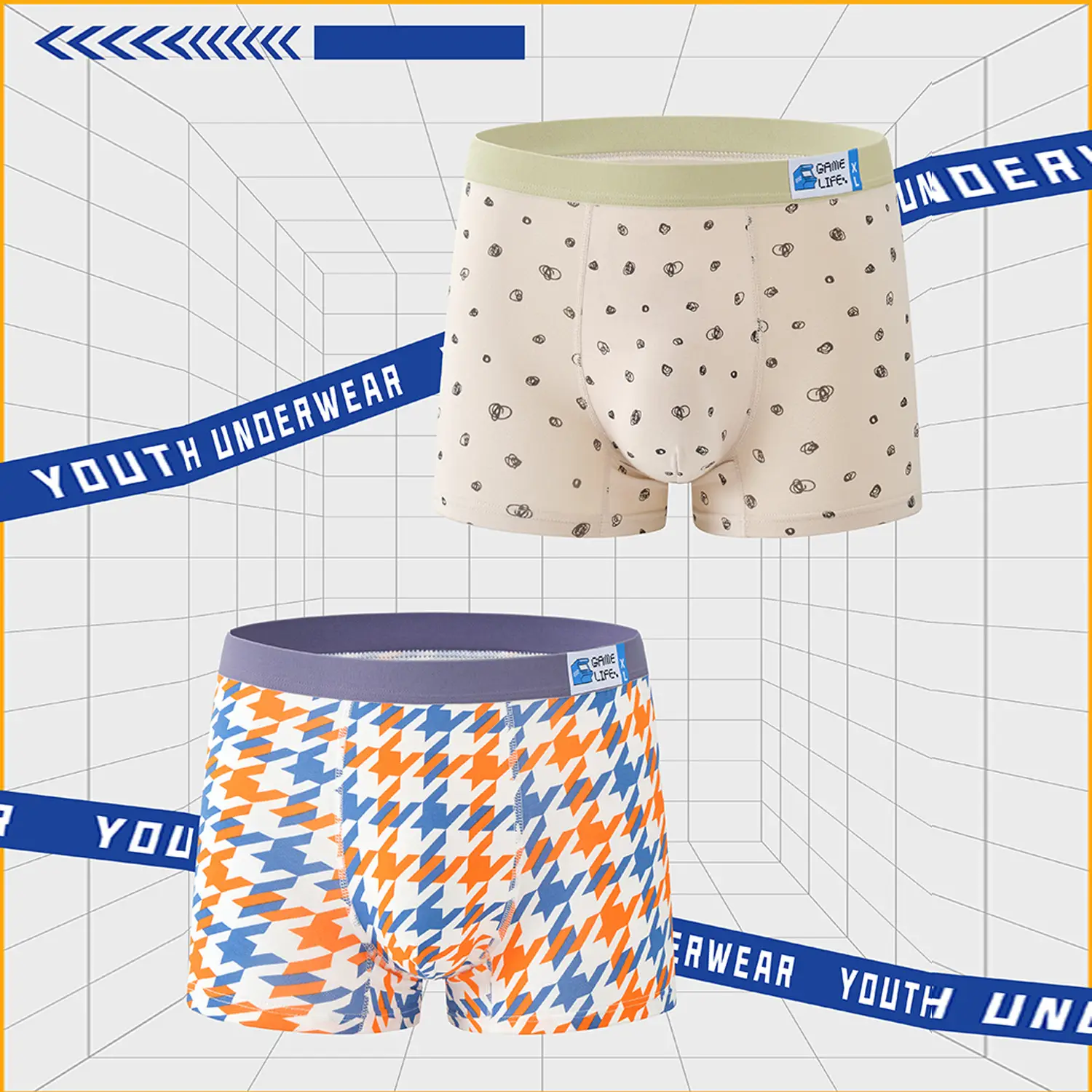 Men's All-Cotton Boxer Briefs with Trendy Prints - Image 8