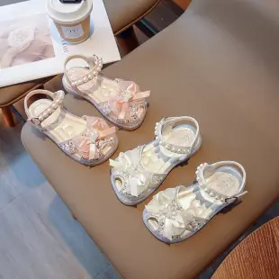 Girls Beige Woven Sandals Large Soft Sole — feature 13