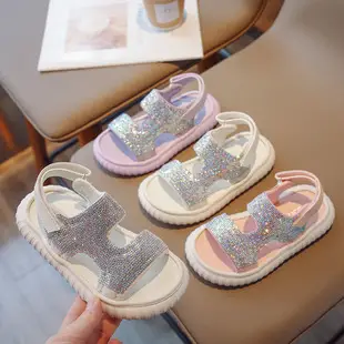 Girls Beige Woven Sandals Large Soft Sole — feature 2