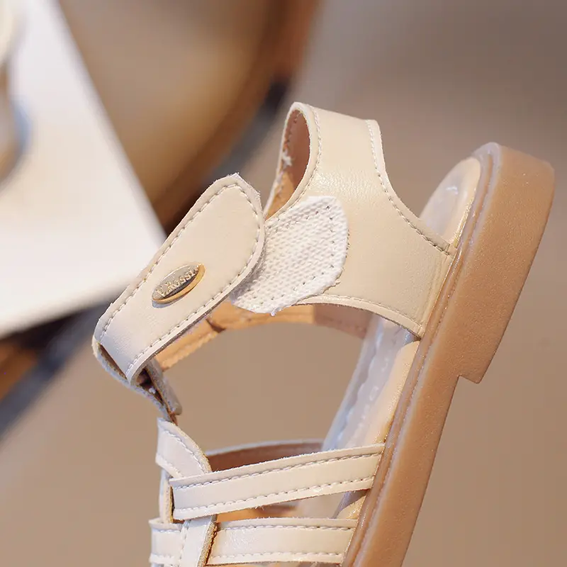 Girls Beige Woven Sandals Large Soft Sole — feature 30
