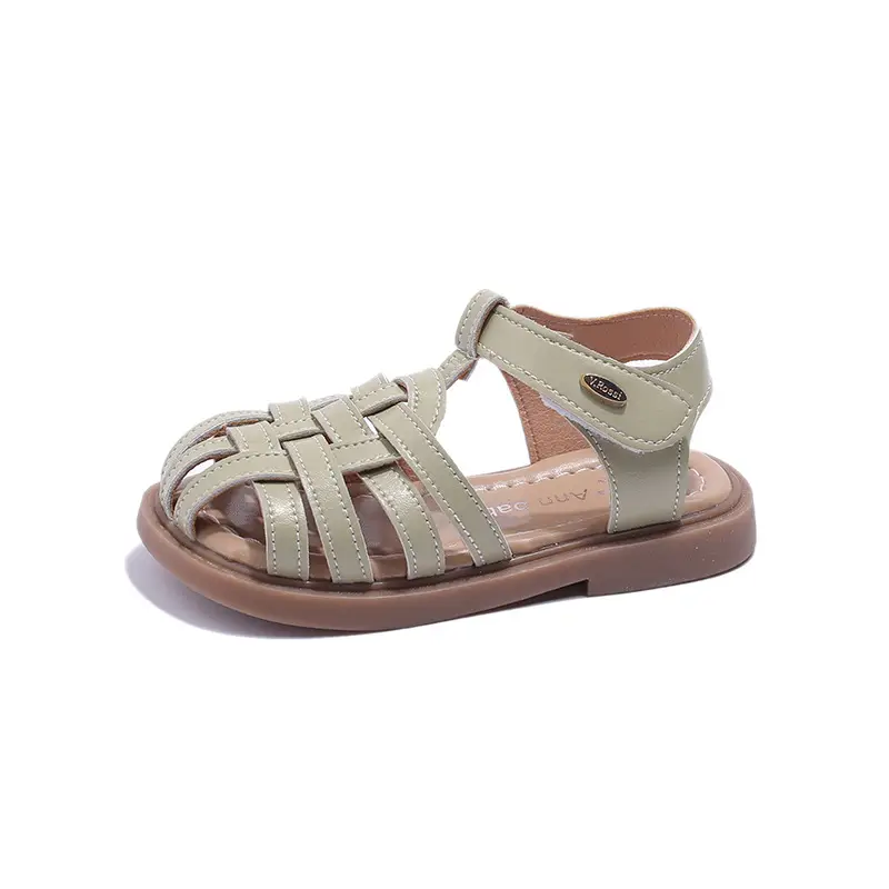 Girls Beige Woven Sandals Large Soft Sole — feature 37