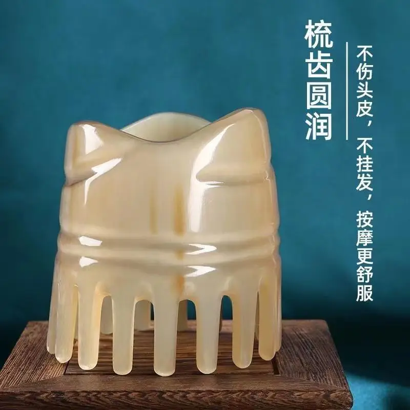 Natural Authentic Yak Horn Massage Comb for Scalp Care - Image 8