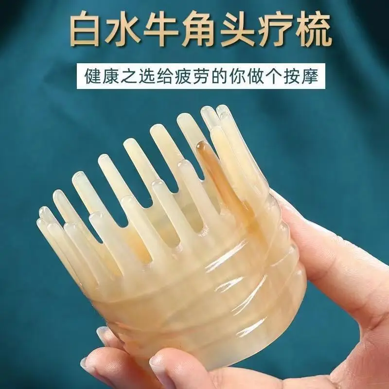 Natural Authentic Yak Horn Massage Comb for Scalp Care - Image 9