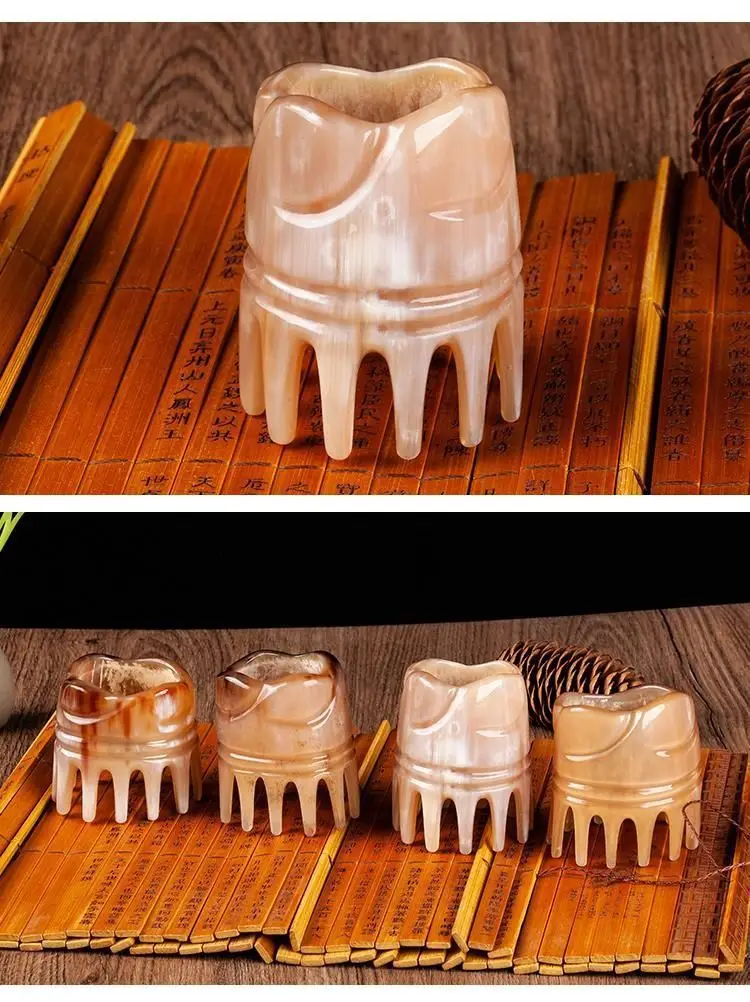 Natural Authentic Yak Horn Massage Comb for Scalp Care — feature 14