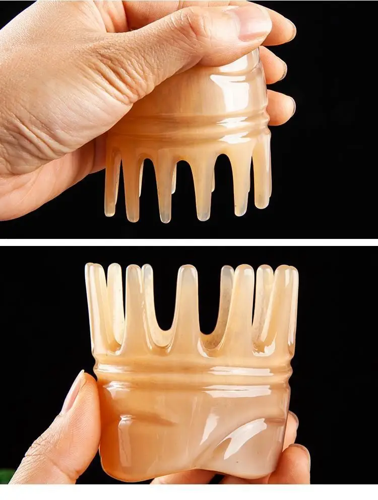 Natural Authentic Yak Horn Massage Comb for Scalp Care — feature 15