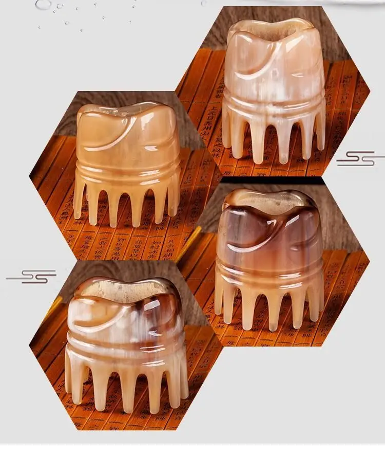 Natural Authentic Yak Horn Massage Comb for Scalp Care — feature 4