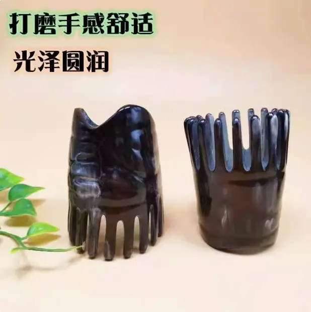 Natural Authentic Yak Horn Massage Comb for Scalp Care - Image 6