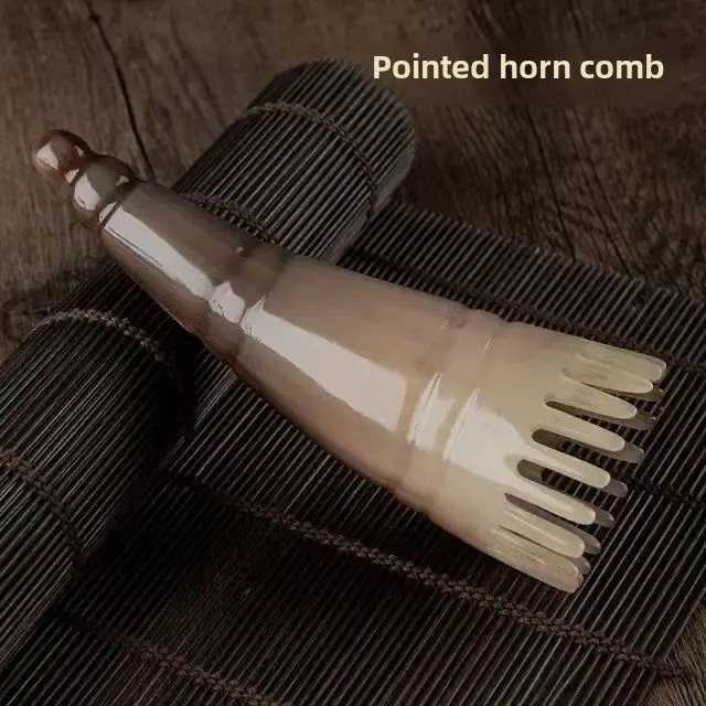 Natural Authentic Yak Horn Massage Comb for Scalp Care - Image 2