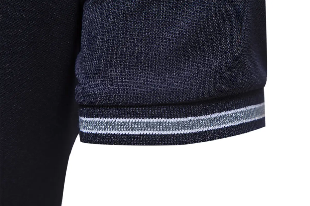 Men Navy Blue American Flag Label T-Shirt Large — feature 14