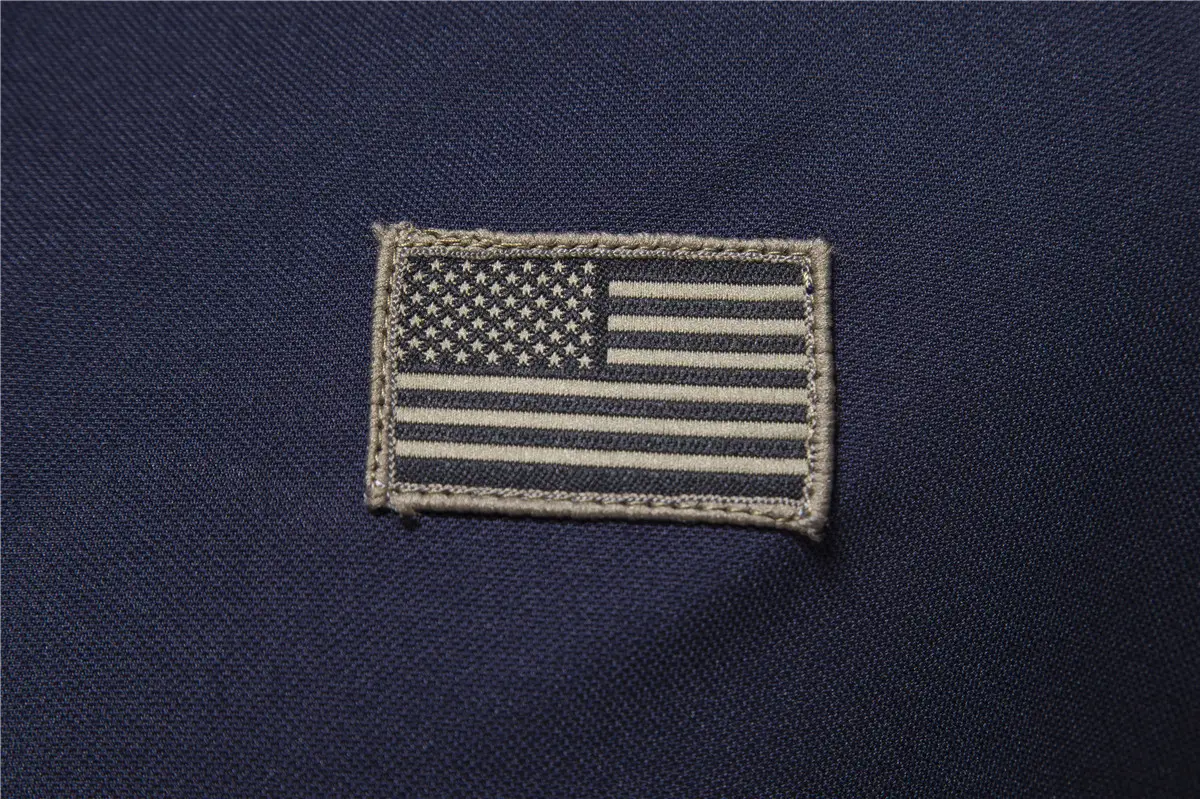 Men Navy Blue American Flag Label T-Shirt Large — feature 19