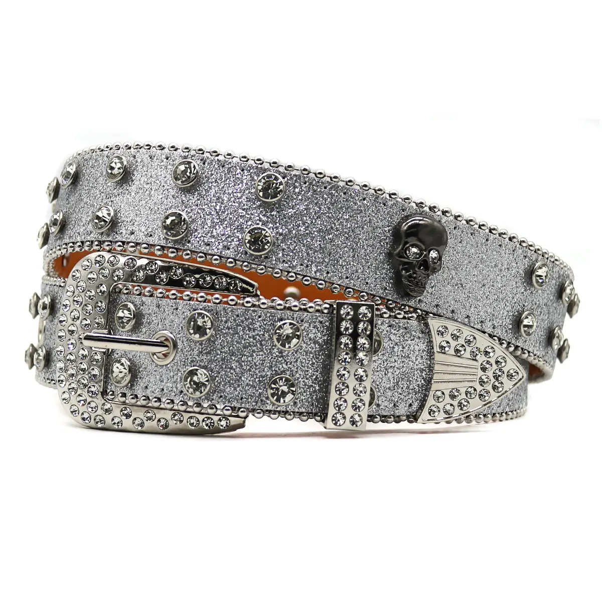 Men's Black Rhinestone Belt Flash Hip-hop Punk Fashion - Image 11