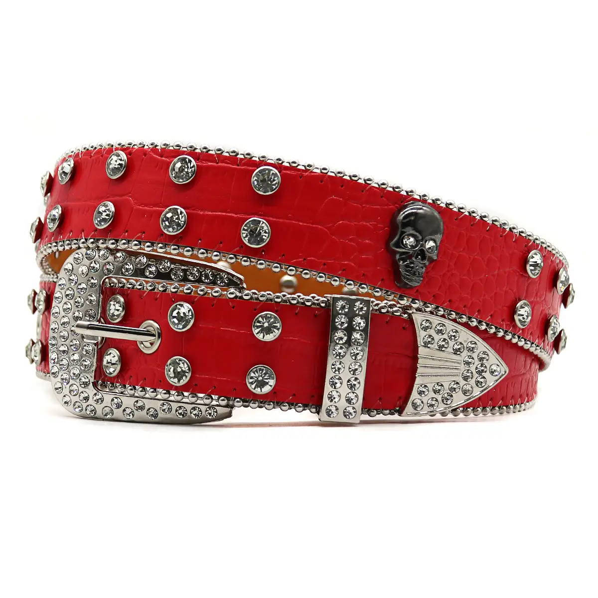 Men's Black Rhinestone Belt Flash Hip-hop Punk Fashion - Image 4