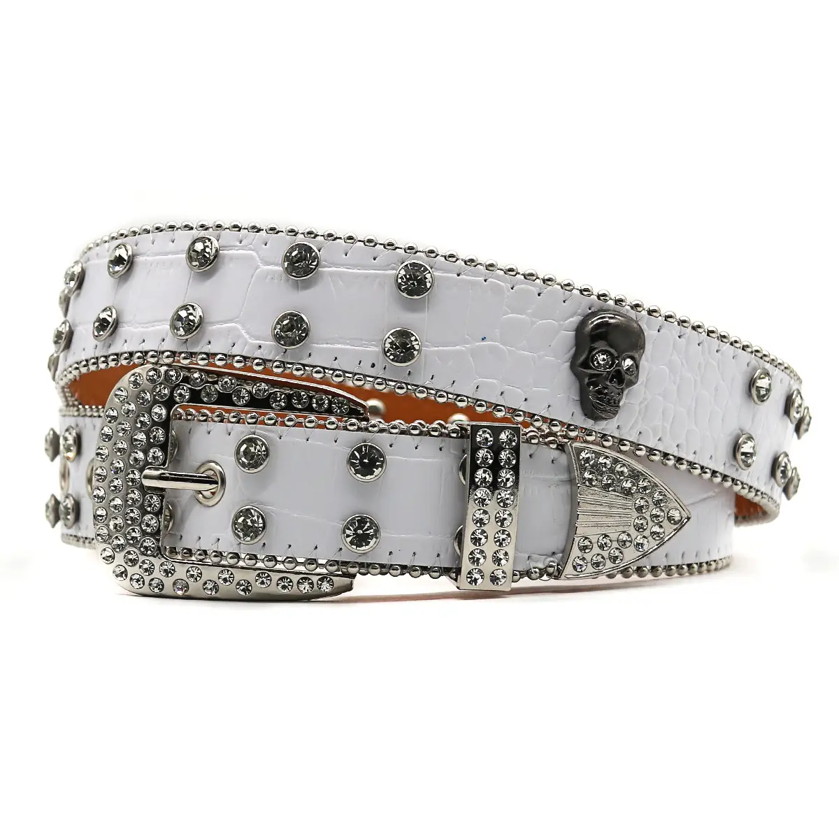 Men's Black Rhinestone Belt Flash Hip-hop Punk Fashion - Image 5