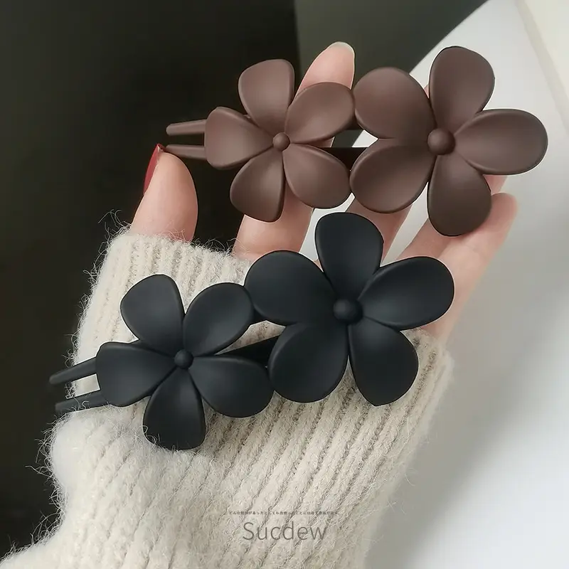 Elegant Flower Hair Grab Clip Women's Summer Fashion Hairpin Frosted Clip Headwear Back of Head Large Duckbill Clip - Image 6