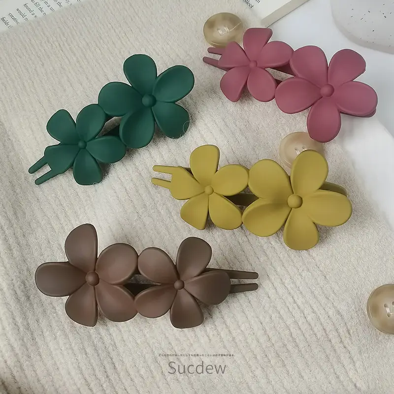 Elegant Flower Hair Grab Clip Women's Summer Fashion Hairpin Frosted Clip Headwear Back of Head Large Duckbill Clip - Image 8
