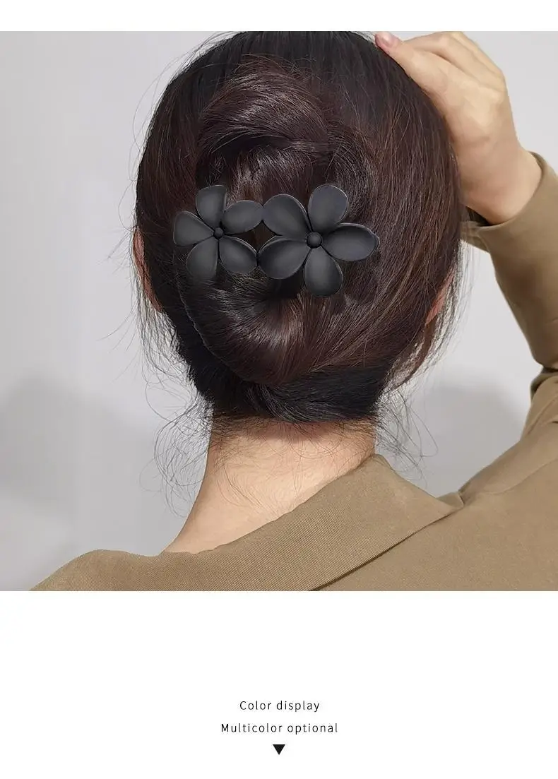 Elegant Flower Hair Grab Clip Women's Summer Fashion Hairpin Frosted Clip Headwear Back of Head Large Duckbill Clip — feature 5
