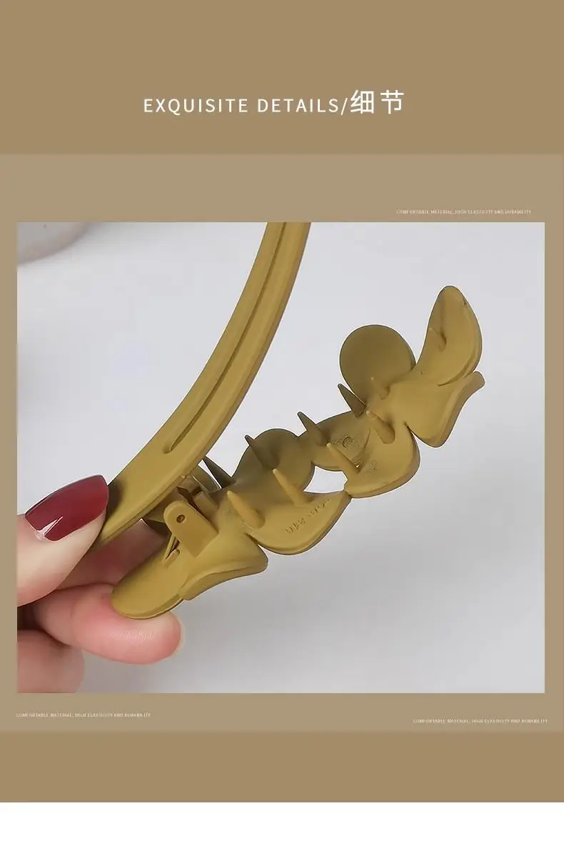 Elegant Flower Hair Grab Clip Women's Summer Fashion Hairpin Frosted Clip Headwear Back of Head Large Duckbill Clip — feature 7