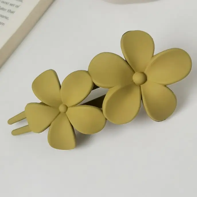 Elegant Flower Hair Grab Clip Women's Summer Fashion Hairpin Frosted Clip Headwear Back of Head Large Duckbill Clip - Image 2