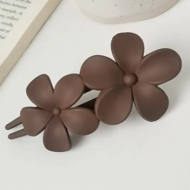 Elegant Flower Hair Grab Clip Women's Summer Fashion Hairpin Frosted Clip Headwear Back of Head Large Duckbill Clip - Image 3