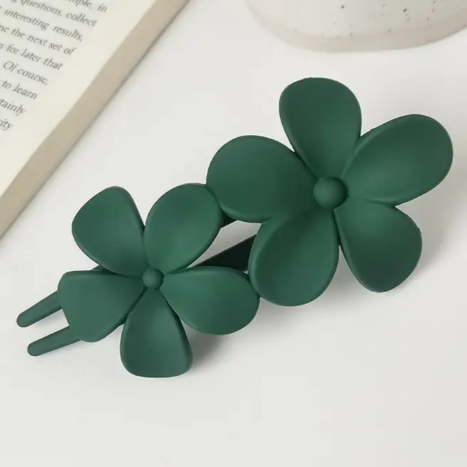 Elegant Flower Hair Grab Clip Women's Summer Fashion Hairpin Frosted Clip Headwear Back of Head Large Duckbill Clip - Image 4