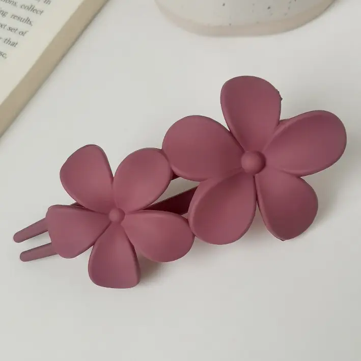 Elegant Flower Hair Grab Clip Women's Summer Fashion Hairpin Frosted Clip Headwear Back of Head Large Duckbill Clip - Image 5