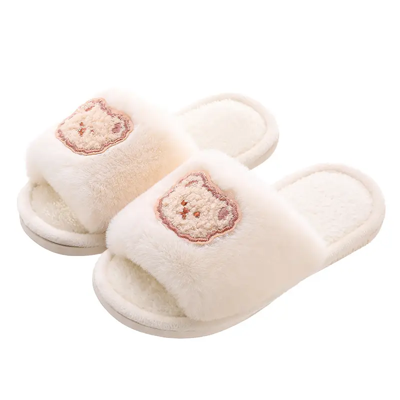 2023 Children's Cotton Shoes Men's and Women's Indoor Casual Cartoon Bear Cute Non-Slip Comfortable Thick-Sole Maomao Cotton Slippers