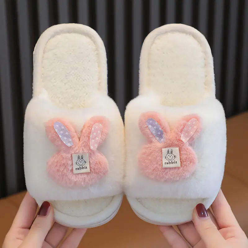 2023 Children's Cotton Shoes Men's and Women's Indoor Casual Cartoon Bear Cute Non-Slip Comfortable Thick-Sole Maomao Cotton Slippers