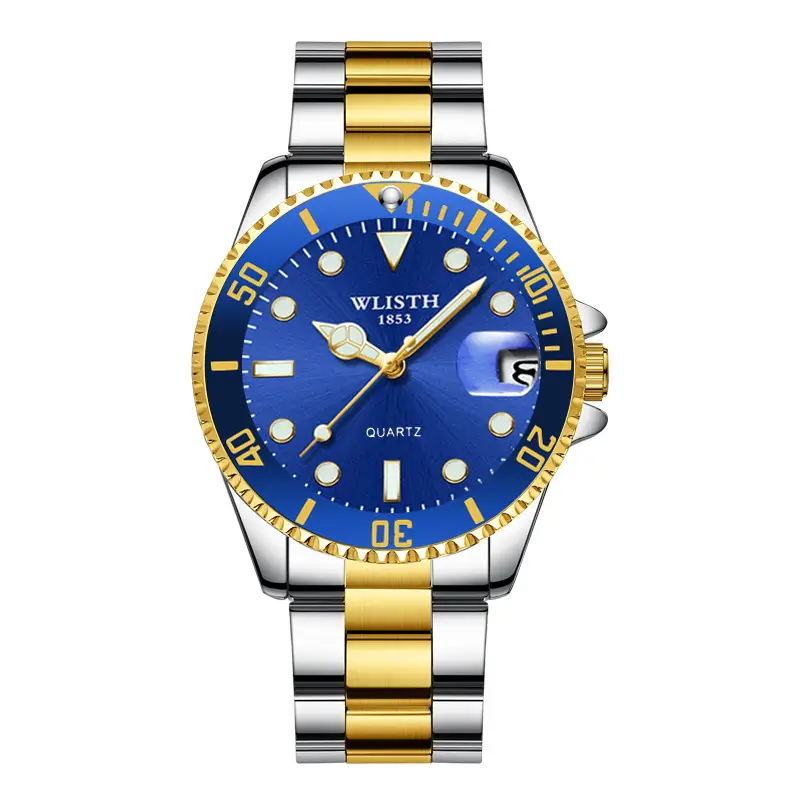 Wlitha Swiss Brand Quartz Watch Gold Steel Band Ghost Fashion Men's Watch - Image 2