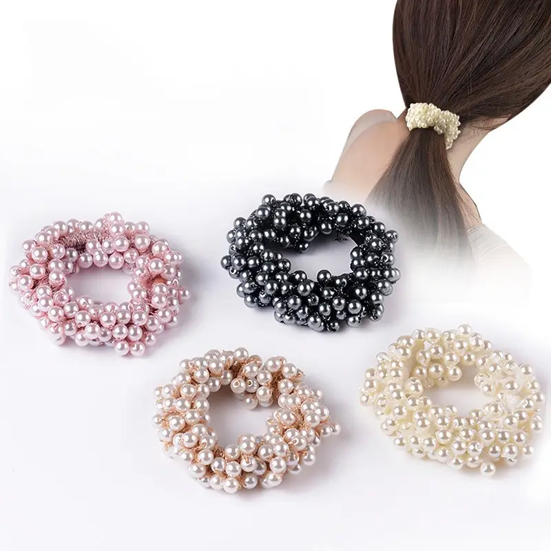 Artificial Pearl Hair Bands White & Pink for Women - Image 7