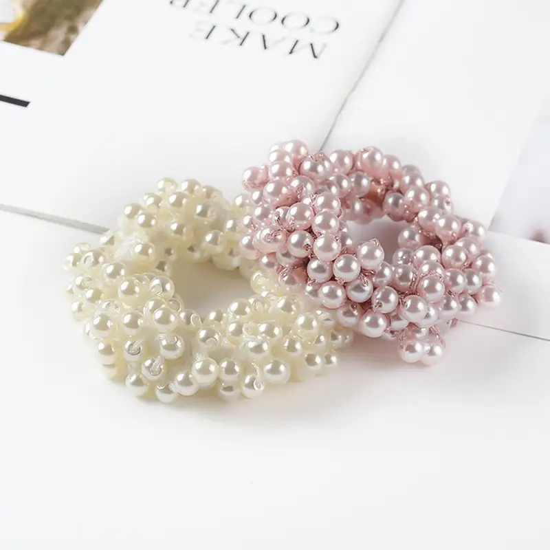 Artificial Pearl Hair Bands White & Pink for Women - Image 8