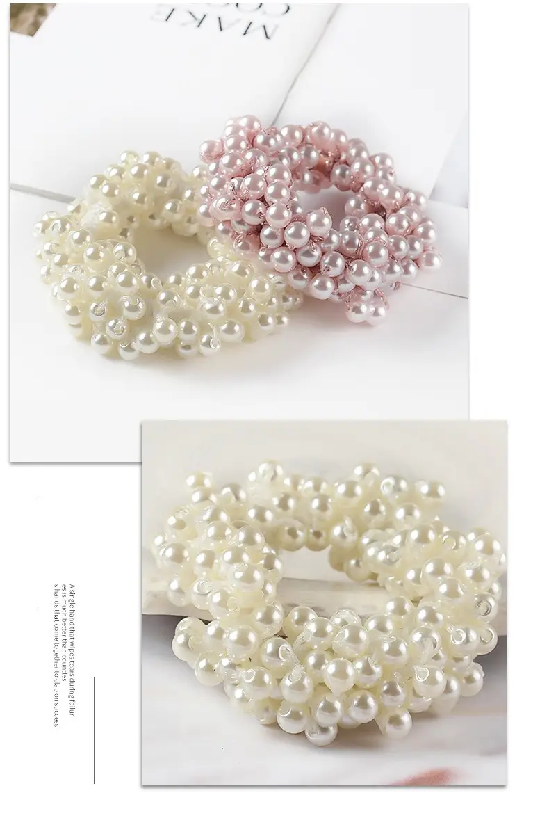 Artificial Pearl Hair Bands White & Pink for Women — feature 1