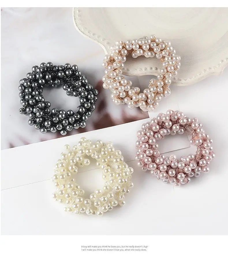 Artificial Pearl Hair Bands White & Pink for Women — feature 3