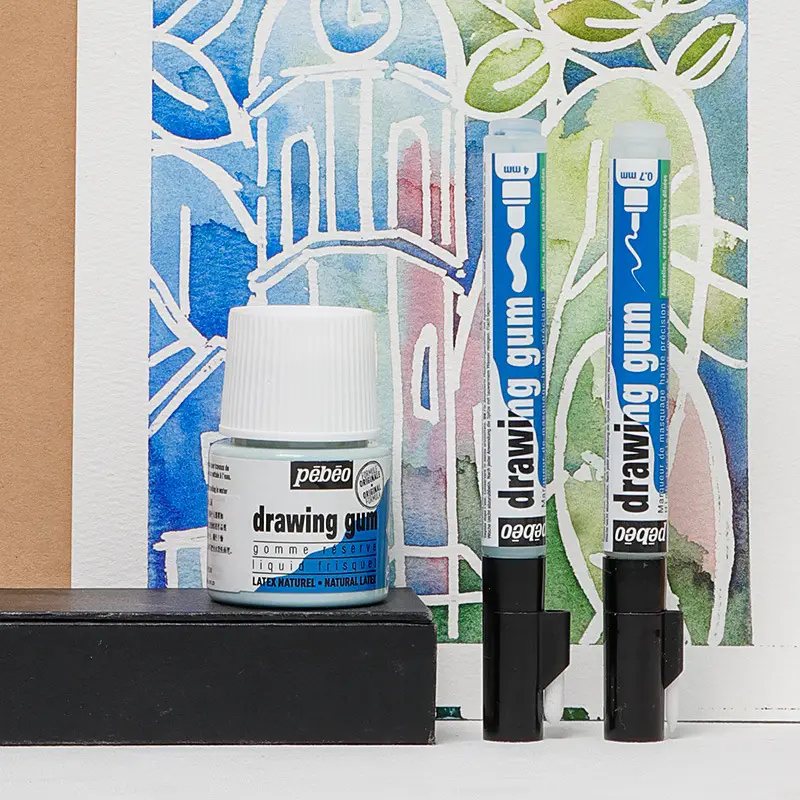 Pebeo Watercolor Pigment White Glue 0.7 Detail Marker Pen 4mm Masking Liquid Pigment Medium Painting Tool