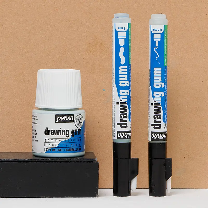 Pebeo Watercolor Pigment White Glue 0.7 Detail Marker Pen 4mm Masking Liquid Pigment Medium Painting Tool