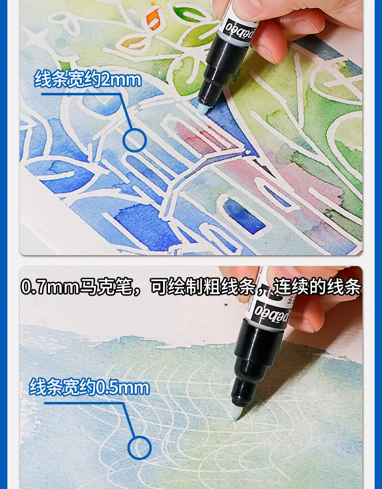 Pebeo Watercolor Pigment White Glue 0.7 Detail Marker Pen 4mm Masking Liquid Pigment Medium Painting Tool — feature 15