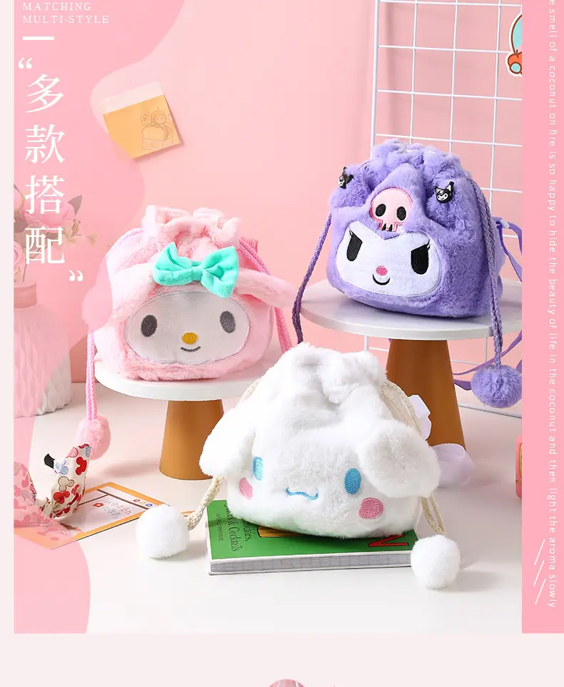 Plush Sanrio Cartoon Crossbody Bag for Girls Purple — feature 34