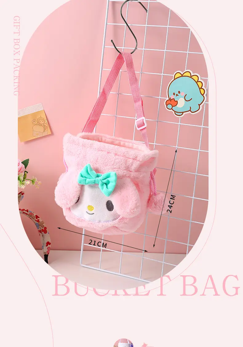 Plush Sanrio Cartoon Crossbody Bag for Girls Purple — feature 36