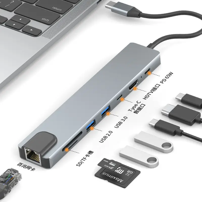 8-in-1 Cross-Border Docking Station with USB-C, HDMI, & Thunderbolt - Image 16