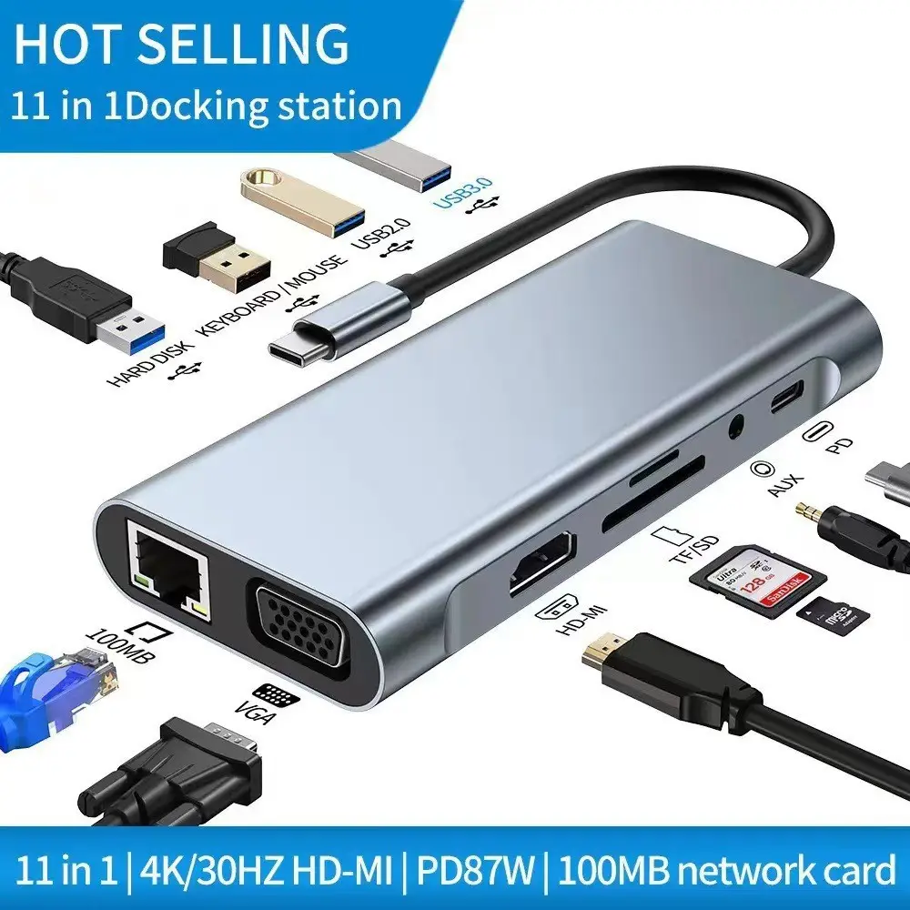 8-in-1 Cross-Border Docking Station with USB-C, HDMI, & Thunderbolt - Image 11