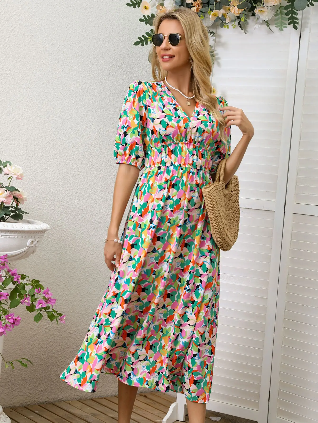 2025 Women's Printed Pajama Set Black White Abstract Design — feature 21