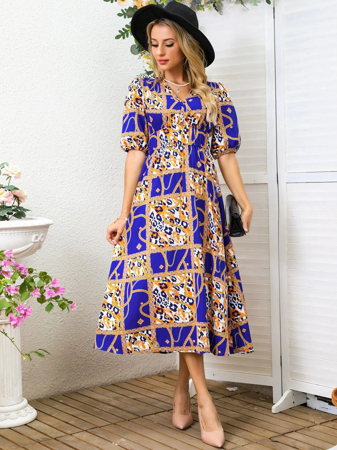2025 Women's Printed Pajama Set Black White Abstract Design - Image 33