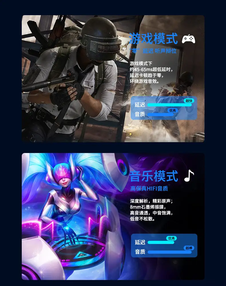2023 Bluetooth Headset E-Sports Game Low Latency High Endurance — feature 9