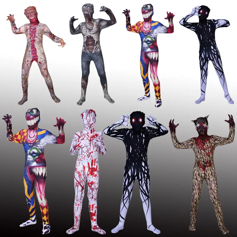 Halloween Horror Zentai Body Suit Blue Mutant Design