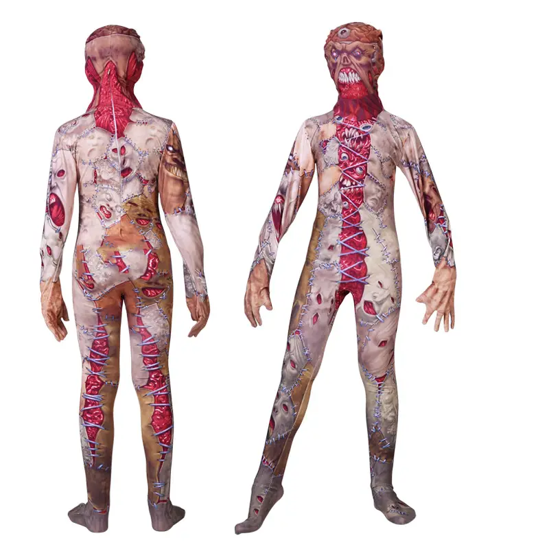 Halloween Horror Zentai Body Suit Blue Mutant Design