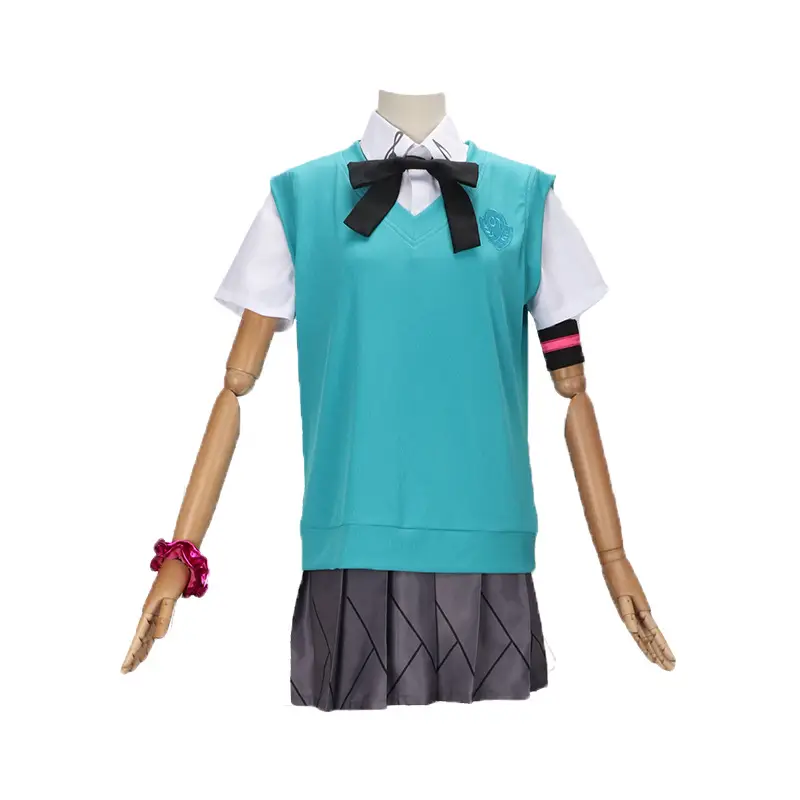 Halloween Vocaloid Cosplay Skirt Teal Gray - Image 7
