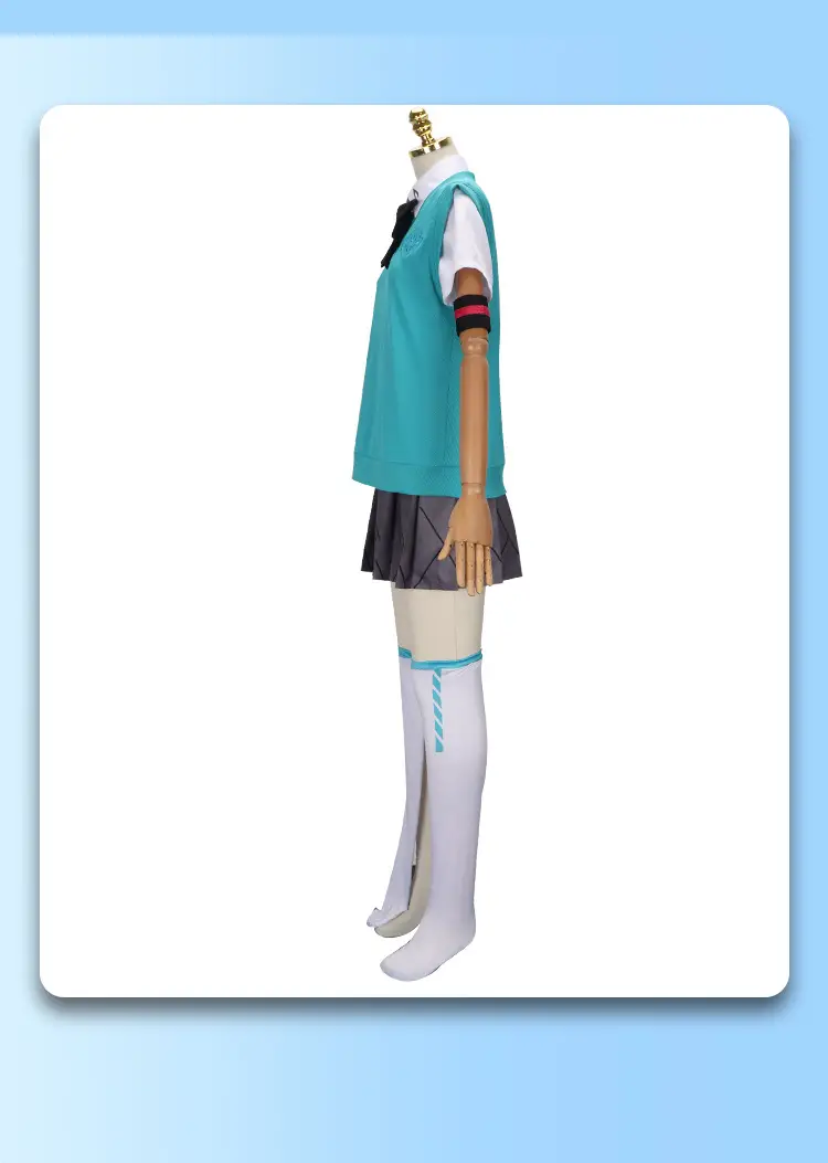 Halloween Vocaloid Cosplay Skirt Teal Gray — feature 29